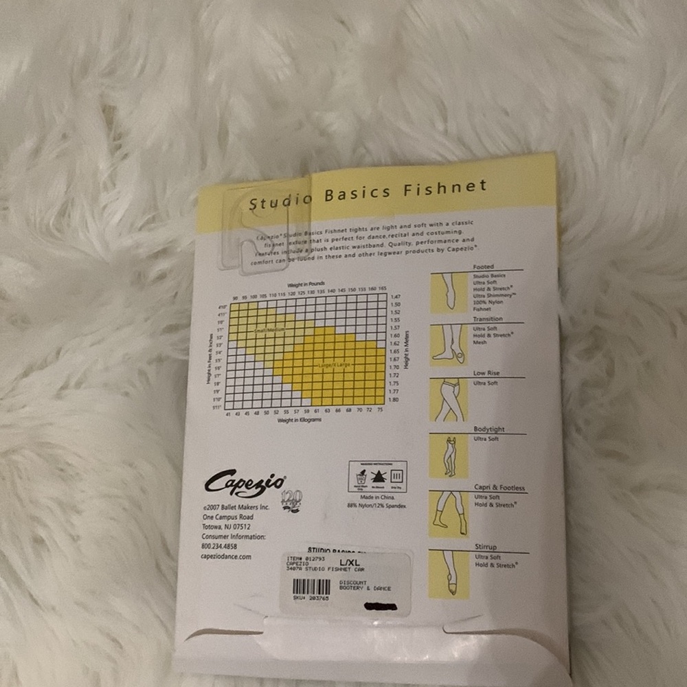 Capezio Fishnets - Caramel / Light Brown - Size L/XL - BRAND NEW! - Picture 2 of 3
